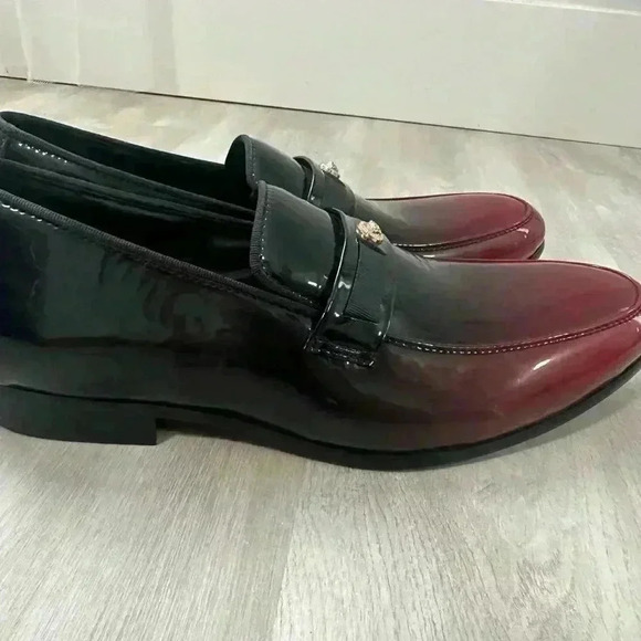 Versace Men\'s‎ Patent Leather Ombre Loafers Dress Shoes Made in Italy Size 44 main image 5